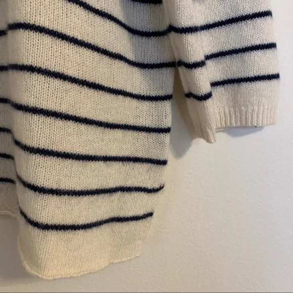 360 Cashmere 3/4 Sleeve Striped Boat Neck Sweater in Pink, Size M - Picture 5 of 11